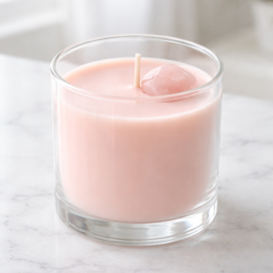 Divine-Love-Rose Quartz-Crystal-Candle-Hand-Poured-Soy-Wax