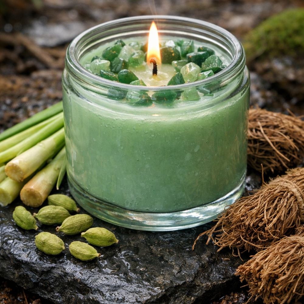Fresh-Start- Green Aventurine-Crystal-Candle