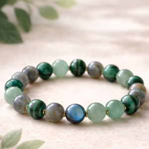 Success and wealth bracelet with Green Aventurine and Malachite