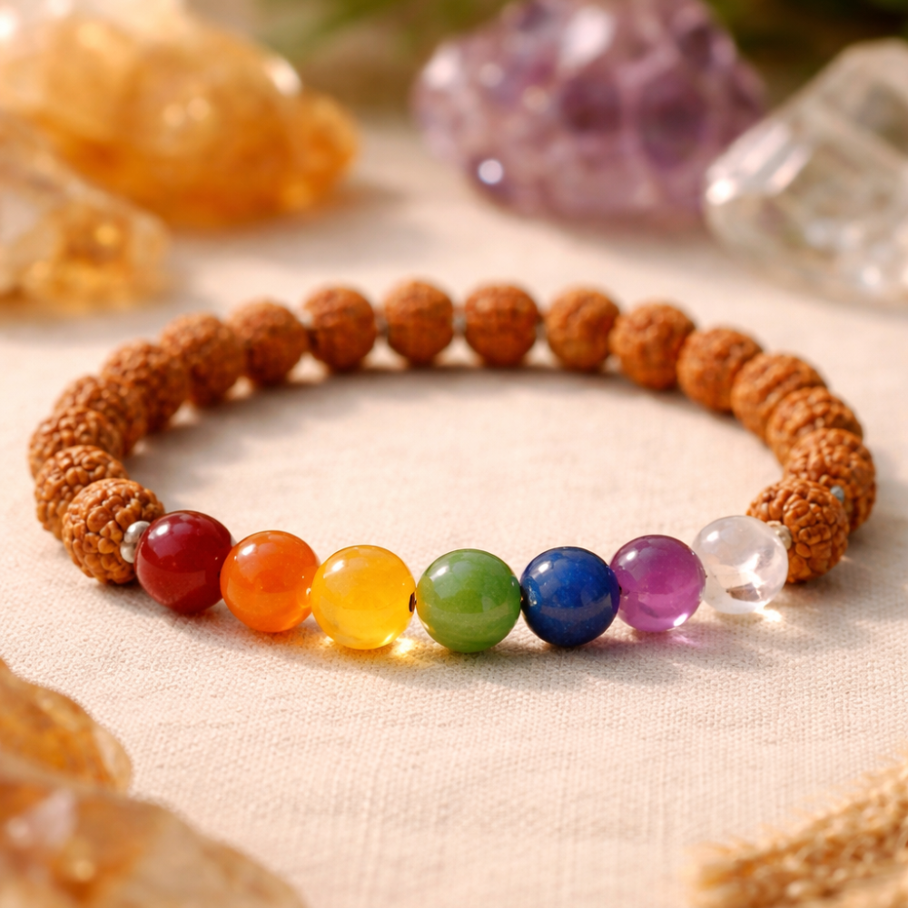 Panchmukhi Rudraksha-7-Chakra-Bracelet-for-Spiritual-Protection