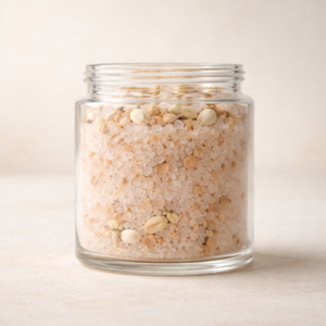 Shanti Healing Salt in a premium glass jar for energy cleansing)