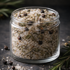 The-Banisher-Aura-Cleansing-Crystal Healing-Salt-Glass-Jar-with-Rosemary